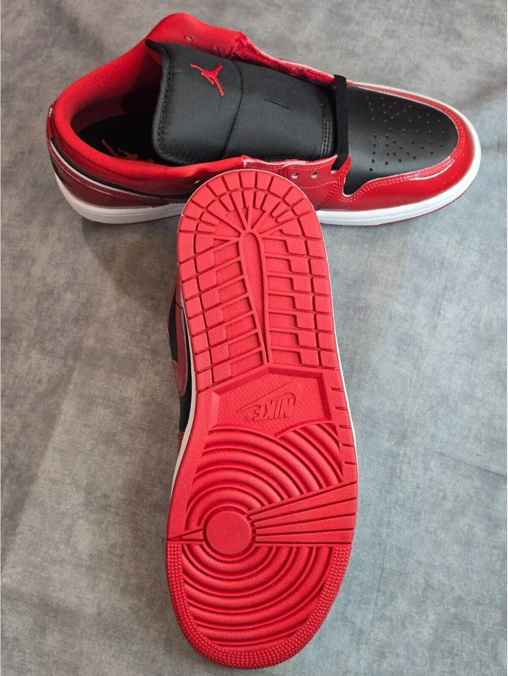 Air Jordan 1 Low SE - Patent Varsity Red Black (HV4089-006) Mens Size 9.5 BRED